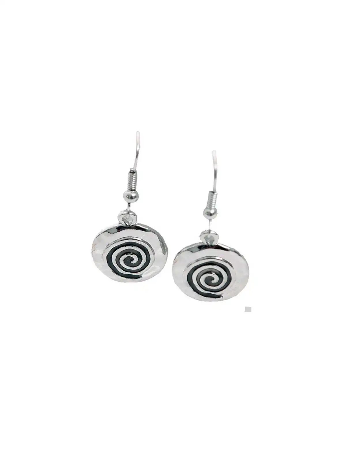 Pendientes espiral de esmalte negro