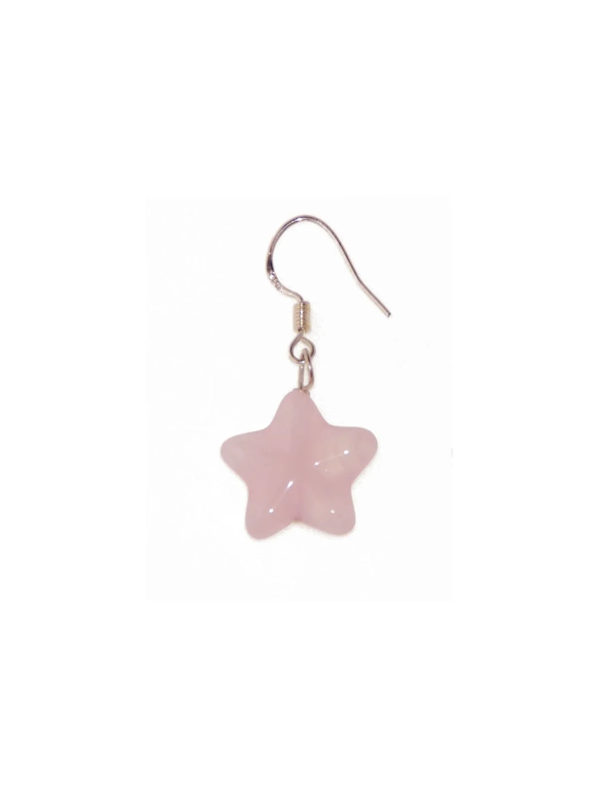 Pendientes con estrella colgante de cuarzo rosa