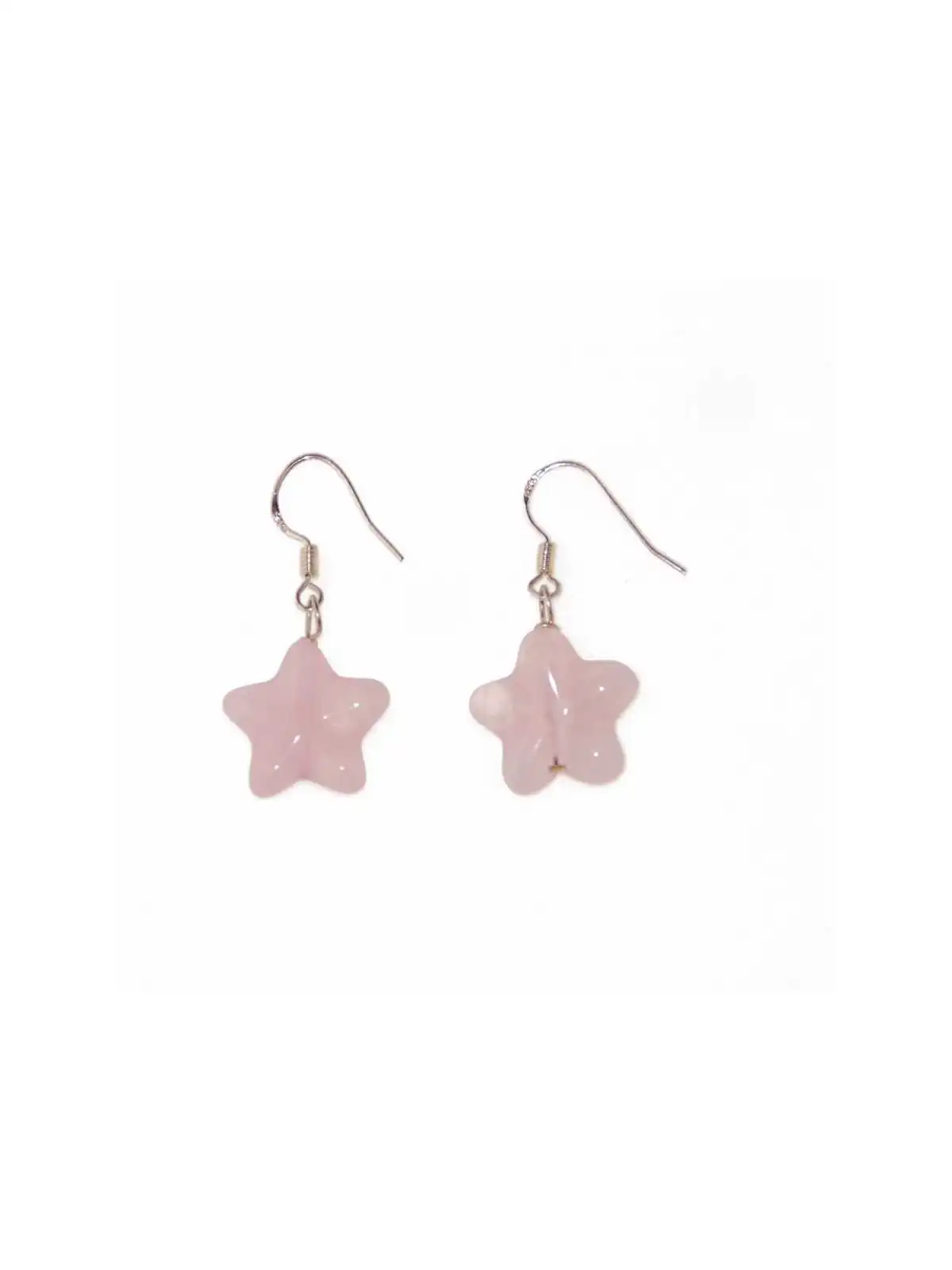 Pendientes estrella de cuarzo rosa