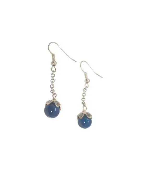 pendientes largos de lapislazuli