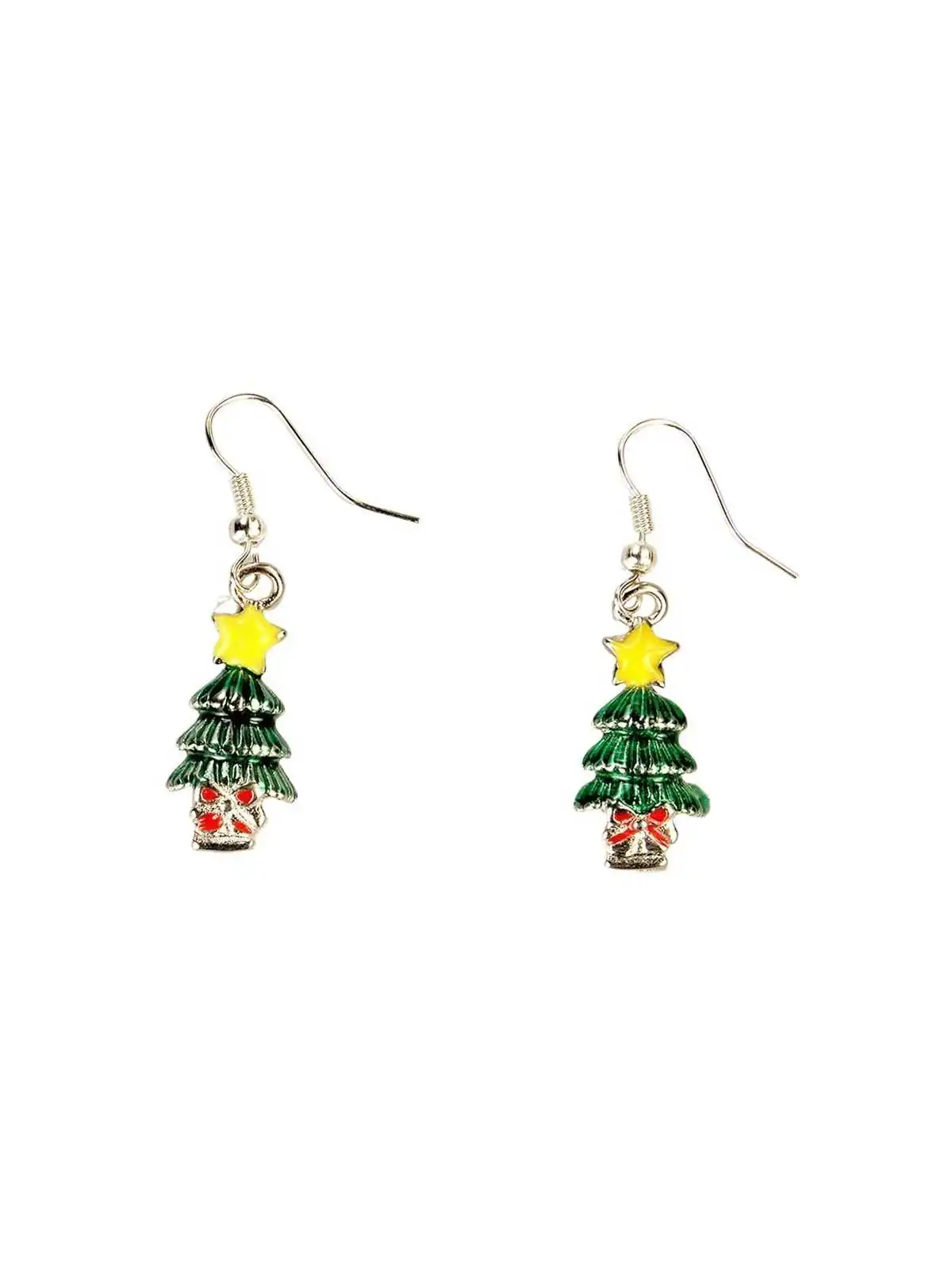 pendients abeto de la navidad verde con estrella