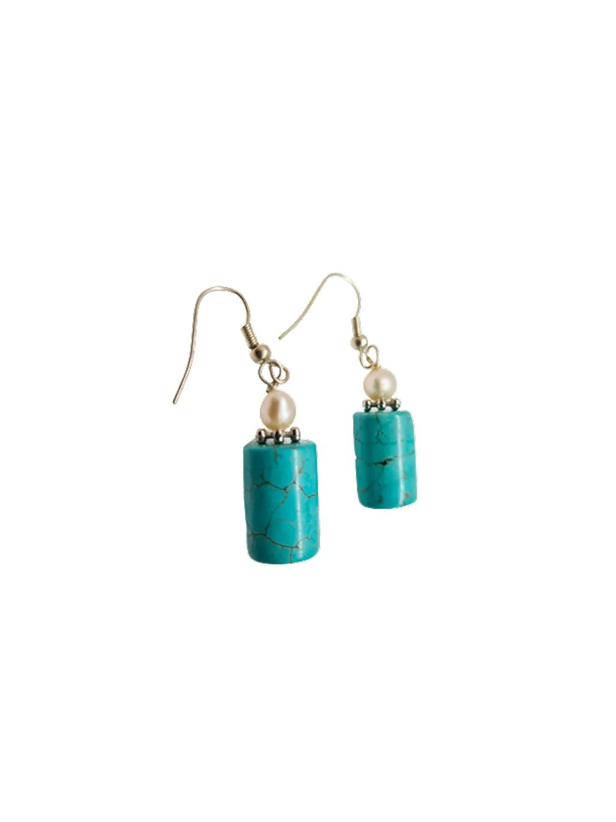 pendientes de howlita color turques