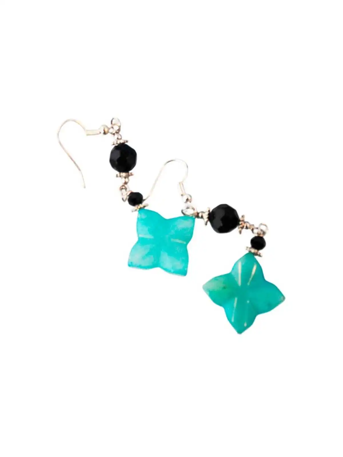 pendientes estrellas de jade azul