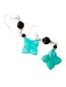 pendientes estrellas de jade azul