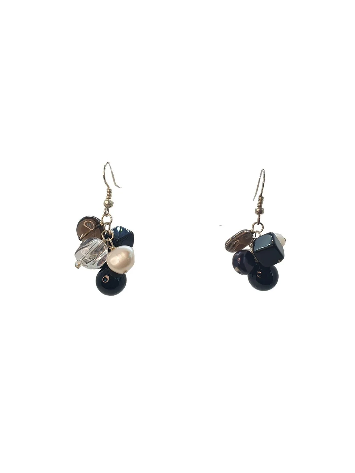 Pendientes largos de cristales ahumados