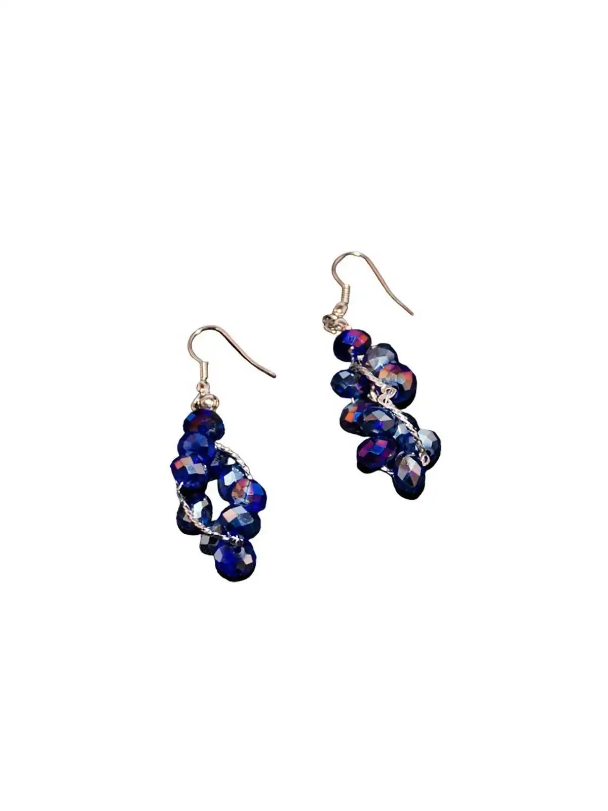 pendientes fantasía de cristales violetas