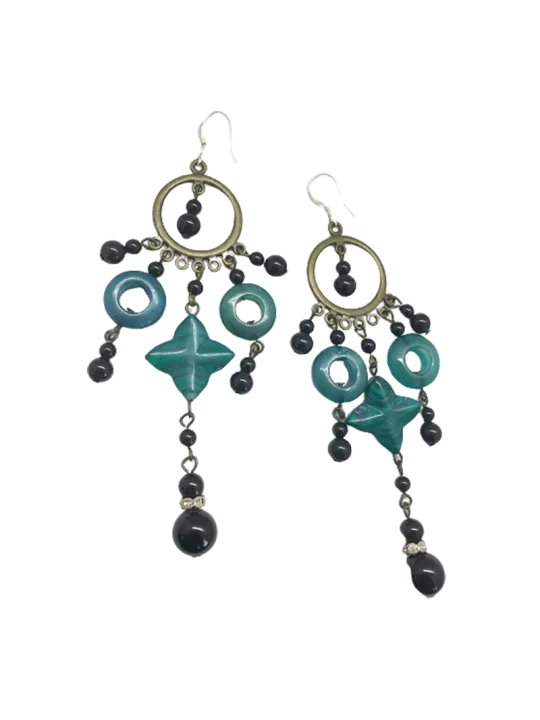 pendientes XL jade estilo gitana