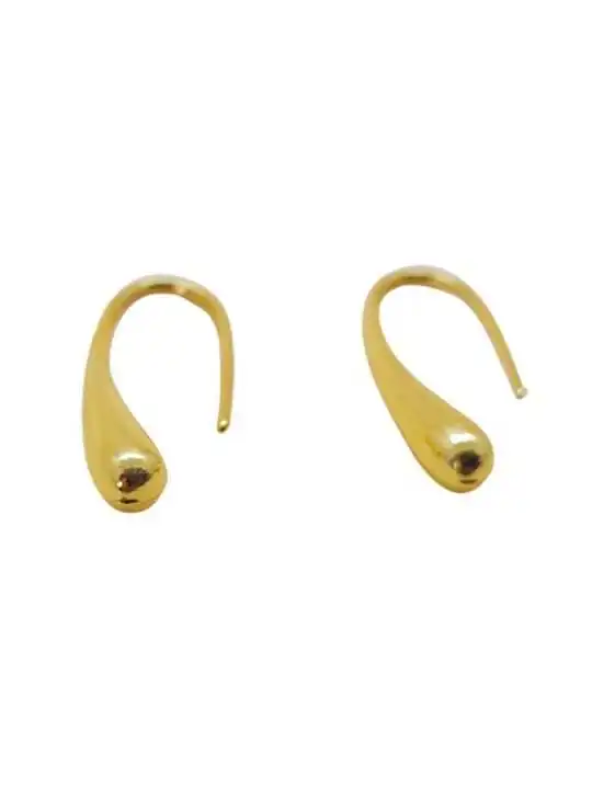 pendientes dorados gota de agua