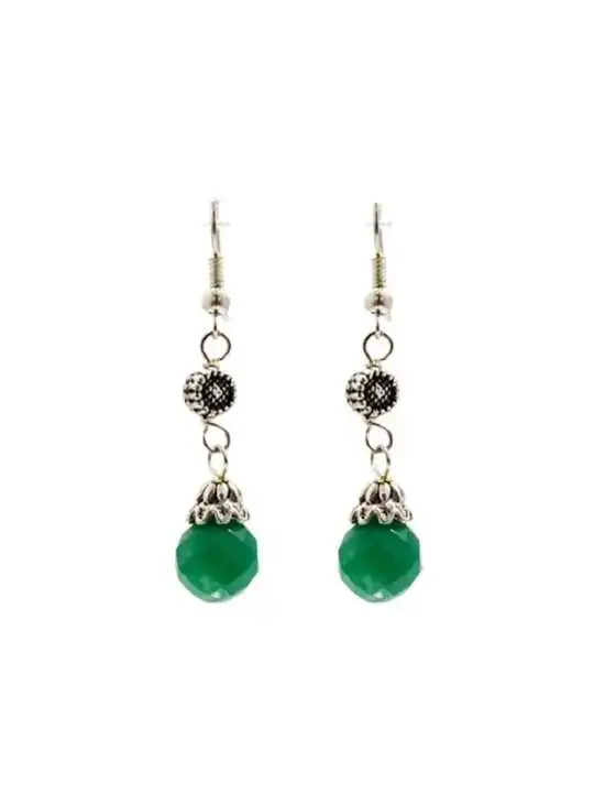 pendientes con aventurina natural verde