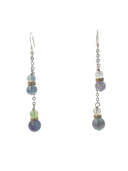 pendientes largos de aventurinas verdes