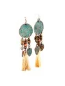 Pendientes largos de rafia natural