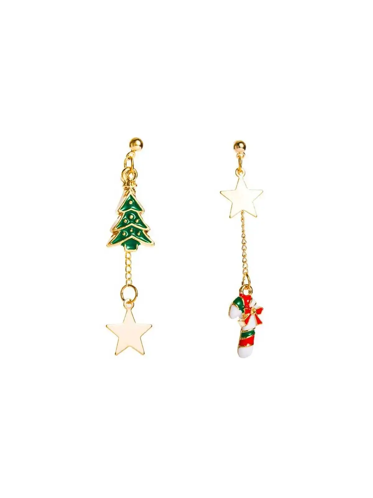 Pendientes largos de la Navidad con estrella