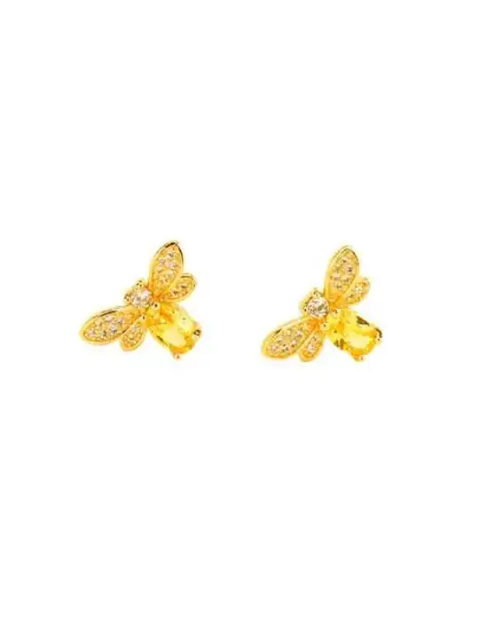 pendientes de miniabejitas doradas
