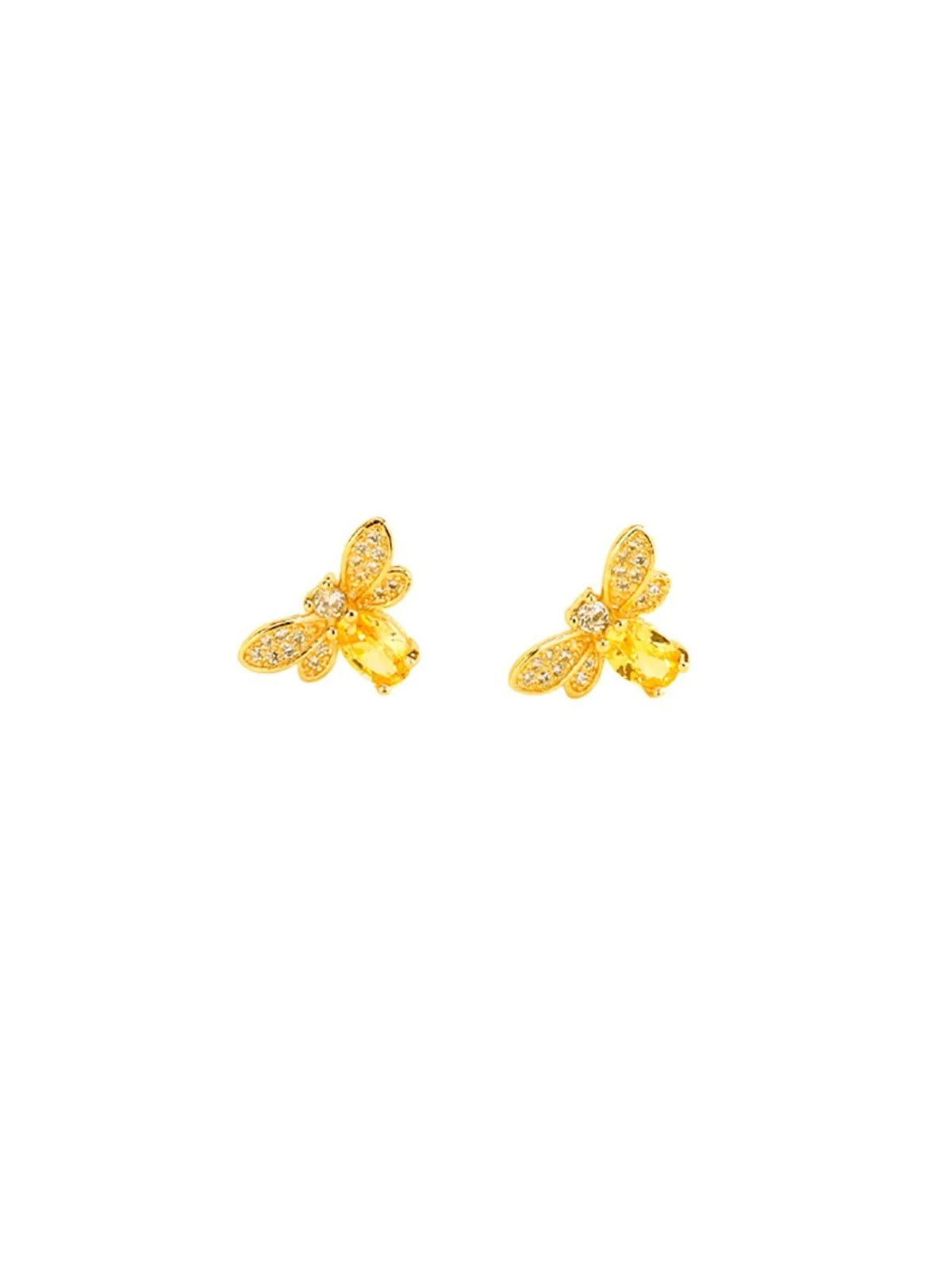pendientes de miniabejitas doradas