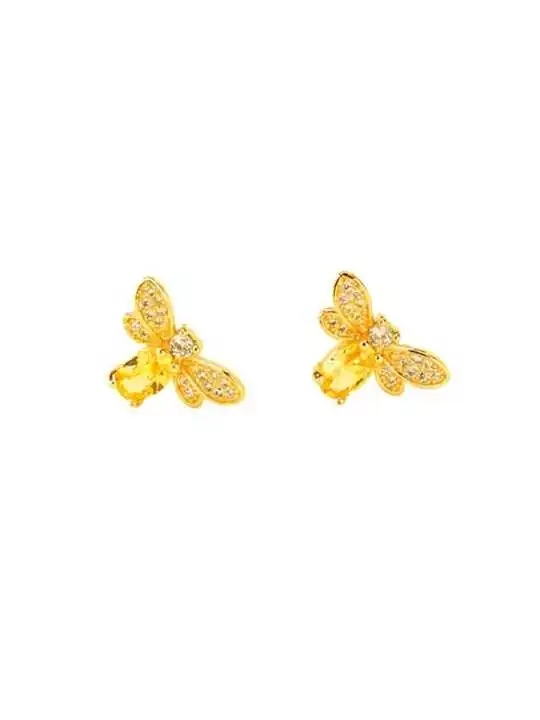 pendientes dorados abejitas