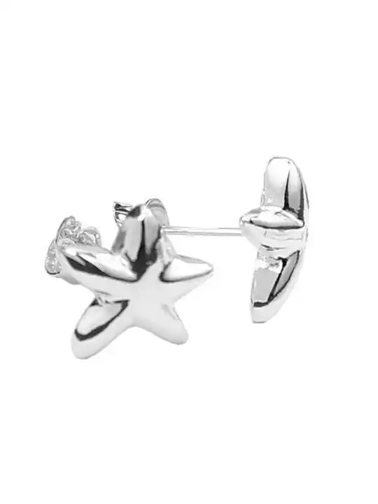 pendientes plateados miniestrella 