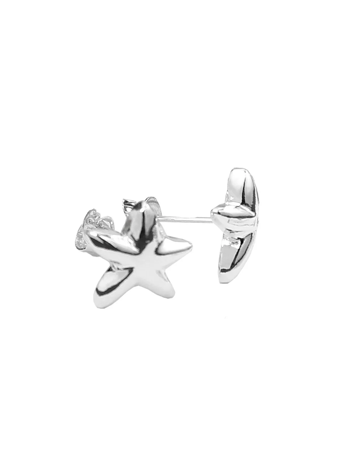 pendientes plateados miniestrella 