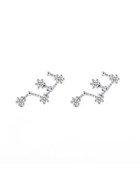 Pendientes minimalistas de la constelación de virgo