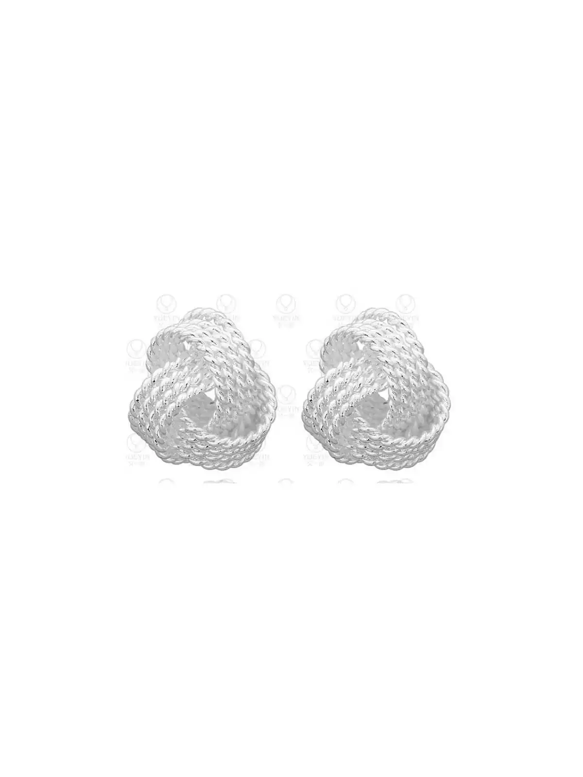Pendientes boton plateado