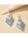 Pendientes XL con rombos azules plateados