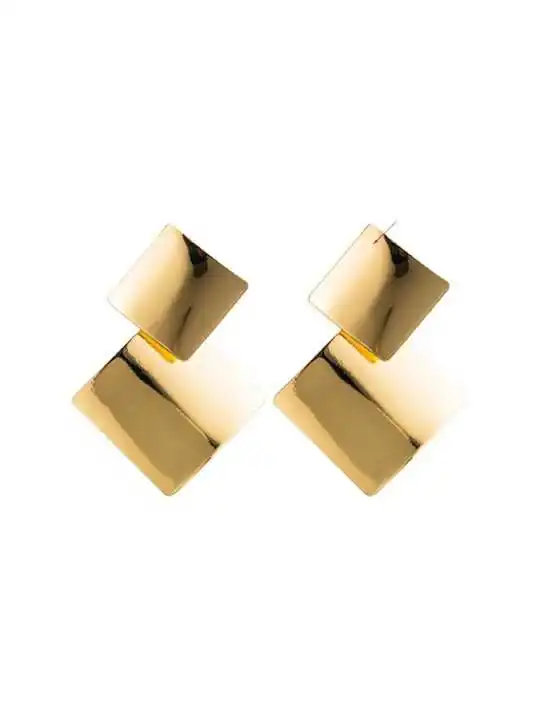 Pendientes XL cubos dorados