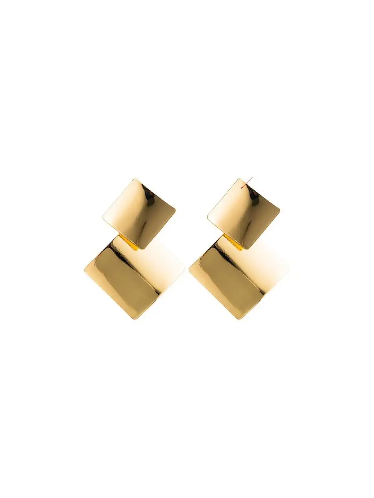 Pendientes XL cubos dorados