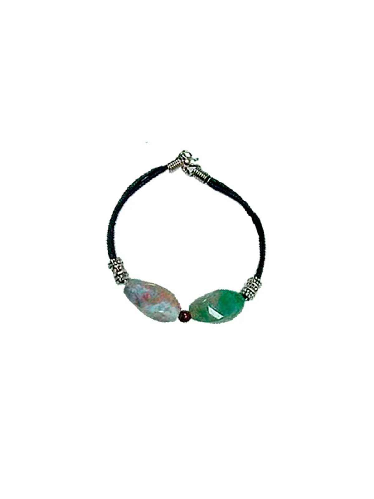 Detalle pulsera agatas de la india verdes