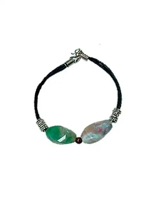 Brazalete agatas de la India verdes