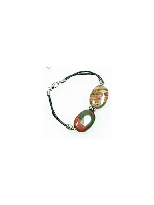 pulsera con agatas musgo ovaladas