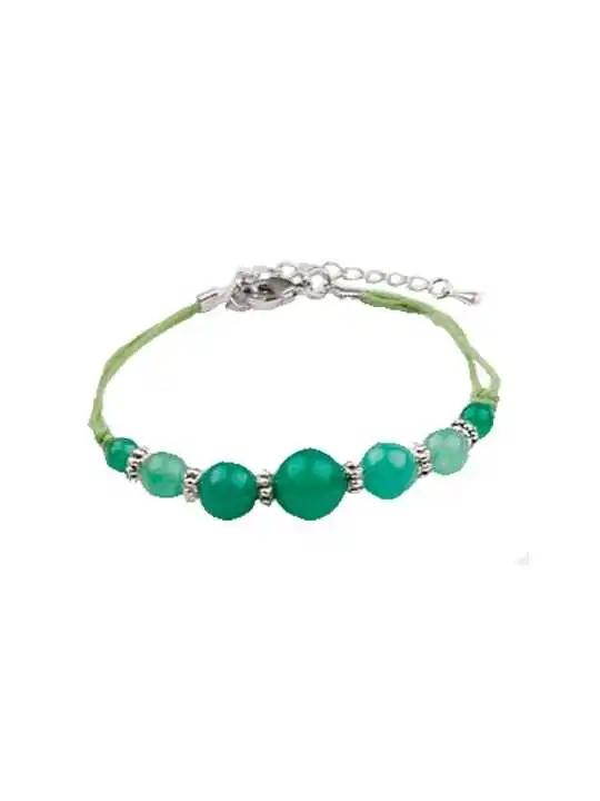 Pulsera bolitas de aventurina verde