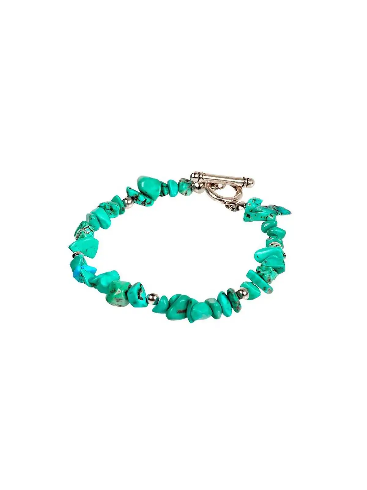 Brazalete de chips de turquesa natural verde