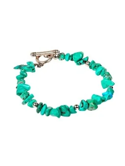 pulsera de chips de turquesa verde natural 