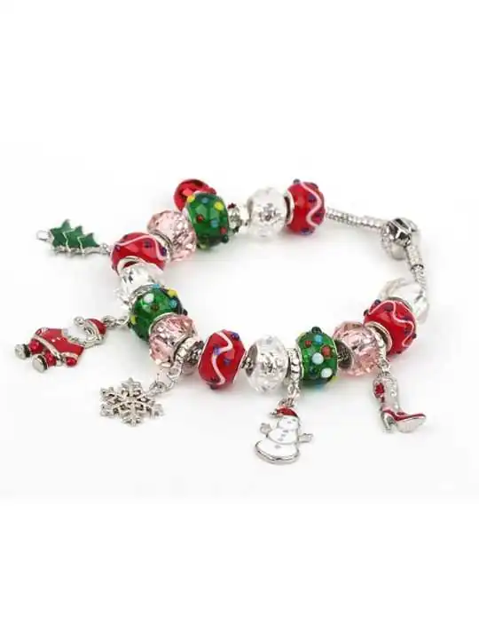 Pulsera con charms colores de la navidad