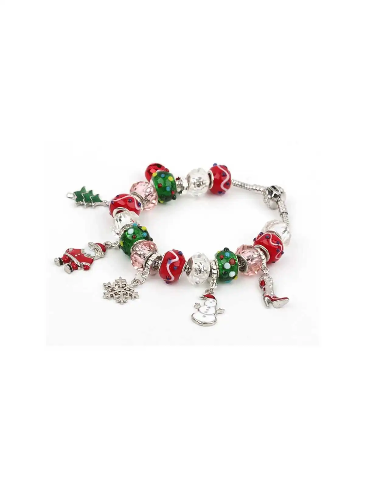 Pulsera con charms colores de la navidad