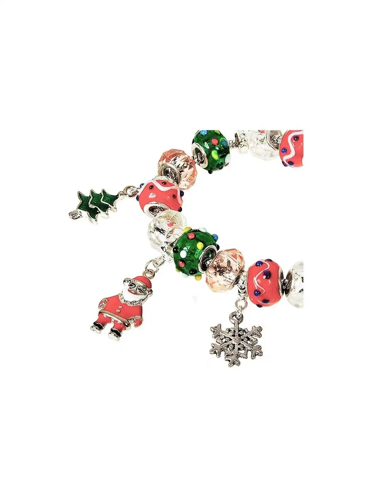 detalle Pulsera de charms colores de la navidad