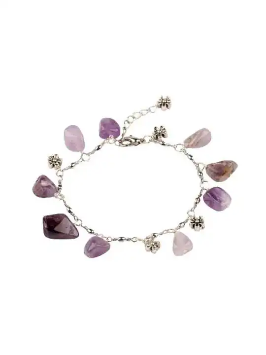 Brazalete con colgantes de amatista natural