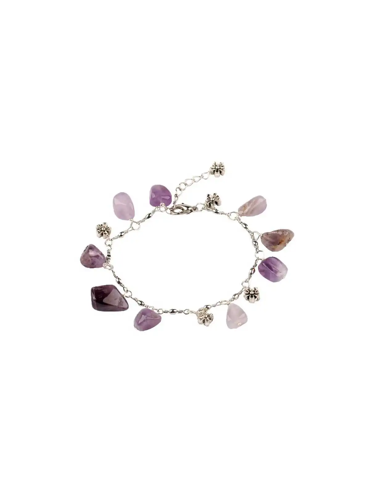 Brazalete con colgantes de amatista natural