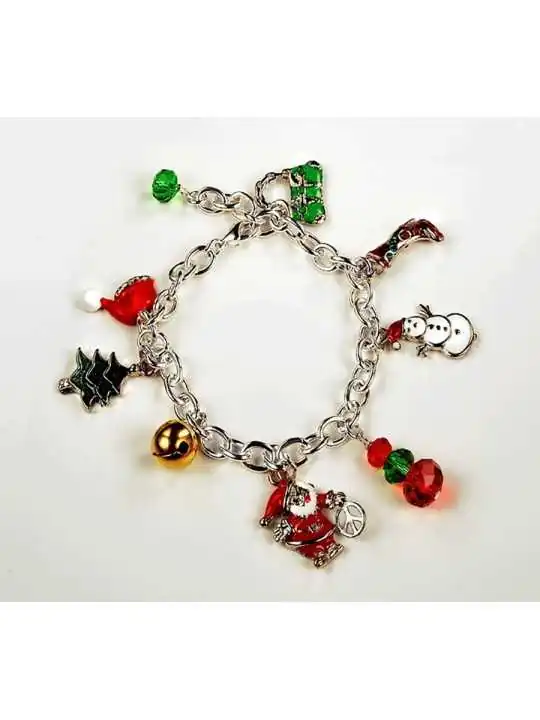 Detalle de la Pulsera con colgantes de la navidad