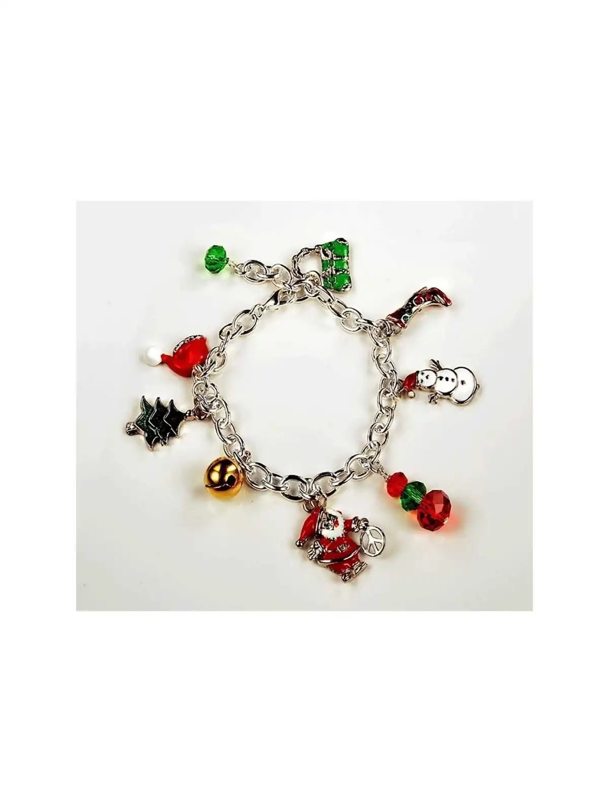 Detalle de la Pulsera con colgantes de la navidad