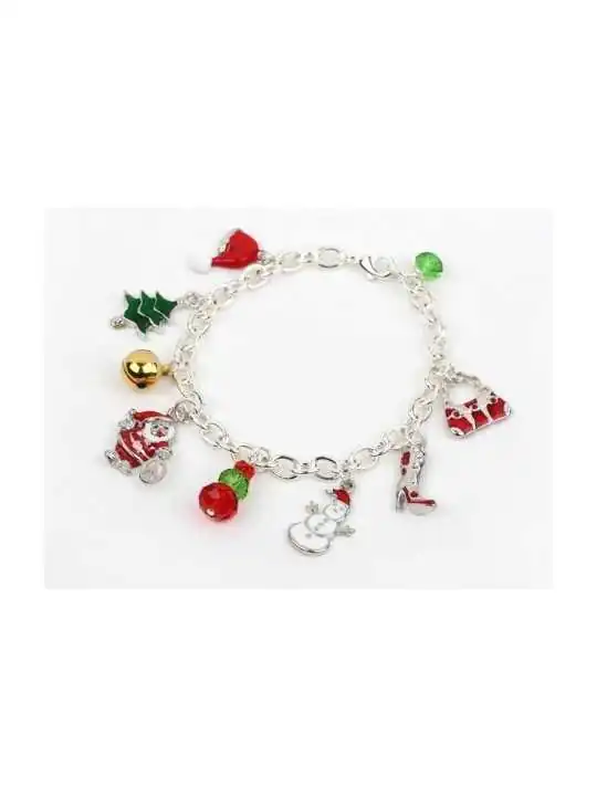 Pulsera con colgantes de la navidad es esmalte de colores