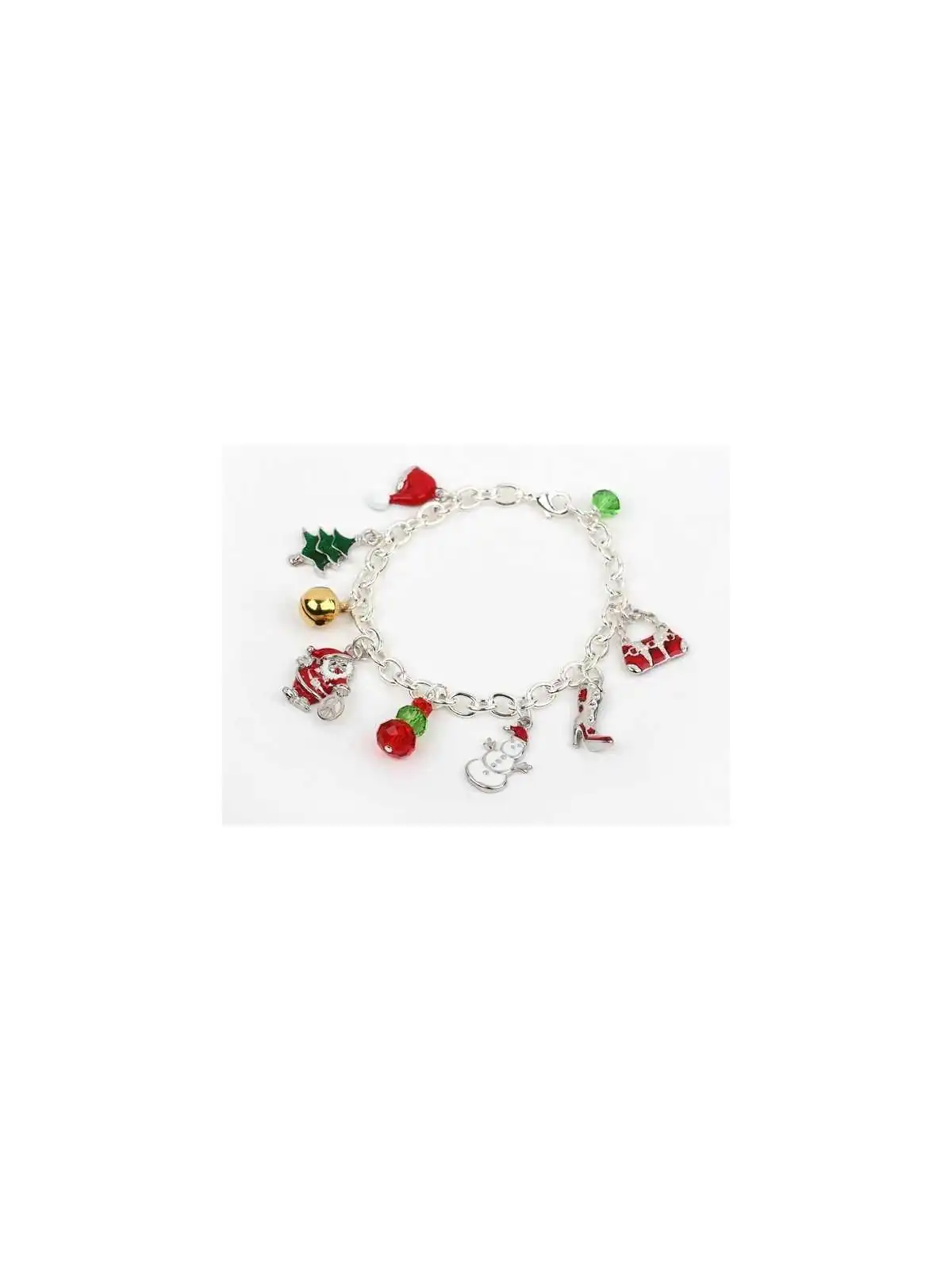 Pulsera con colgantes de la navidad es esmalte de colores
