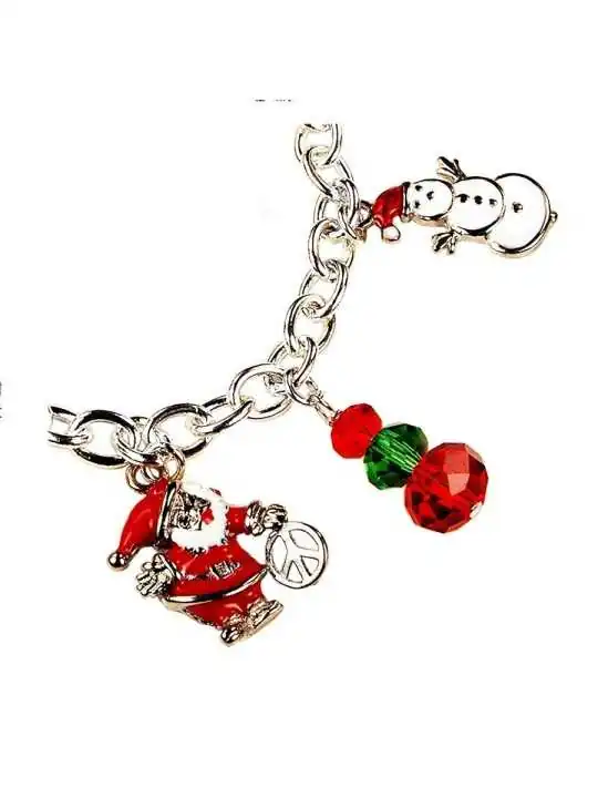 Detalle de la Pulsera con colgantes de la navidad