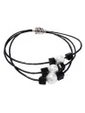 Pulsera de cuero y cuarzo negro 