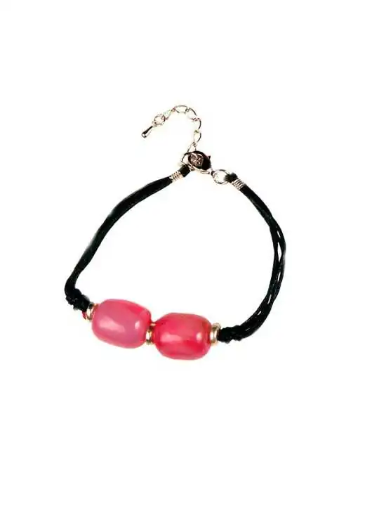 Pulsera con agatas de color rojo fuego