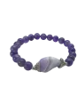 Detalle pulsera de amatistas con pieza central también de amatista