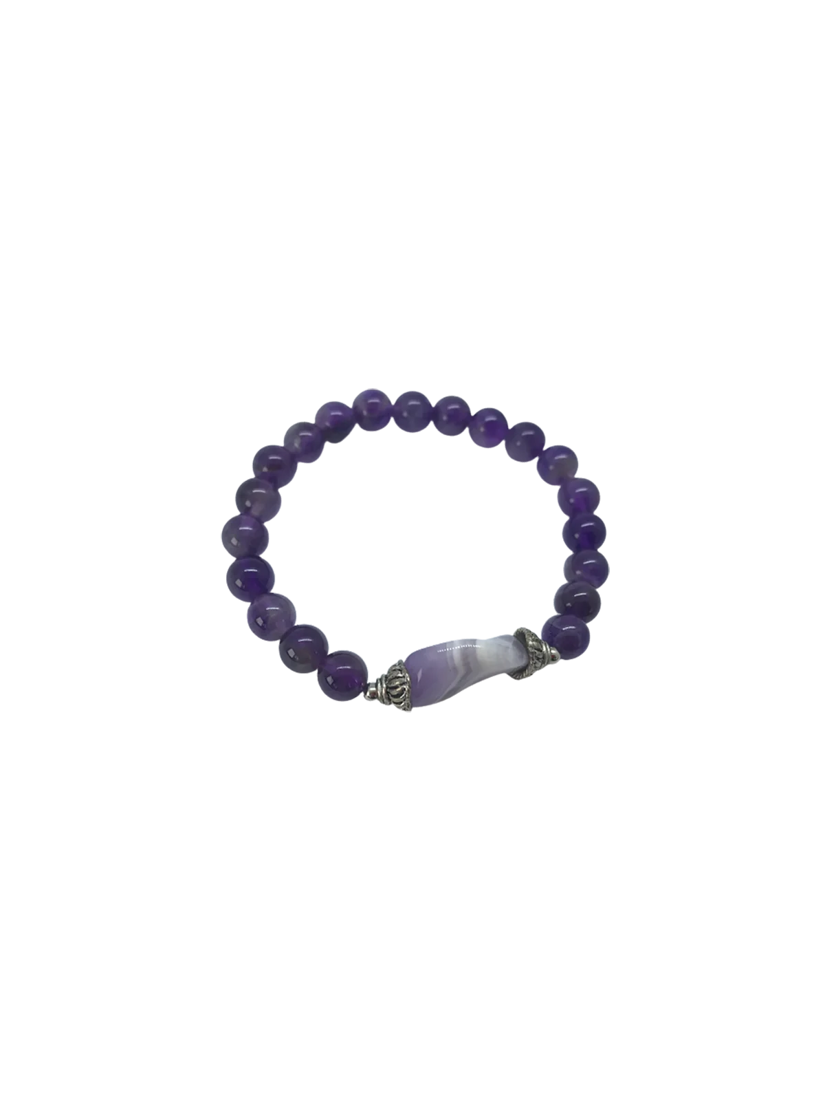 Pulsera cuentas amatistas con pieza central
