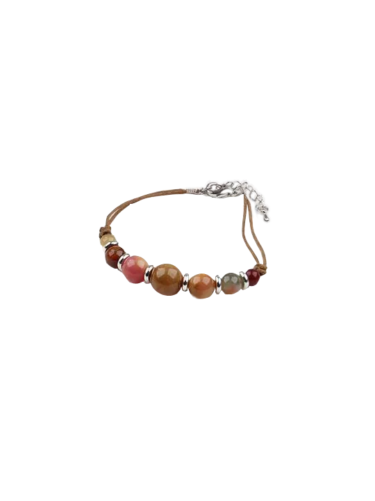 Pulsera con bolas de jade naturales
