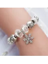 como se lleva Pulsera de charms plateada de la navidad