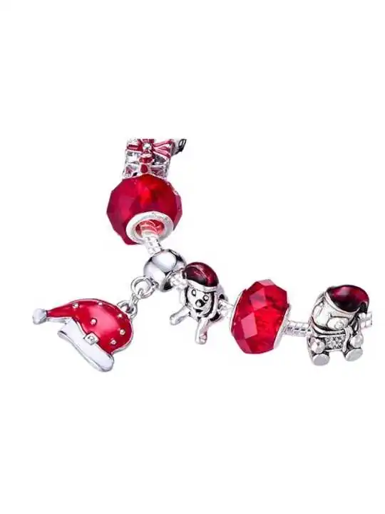 detalle Pulsera de charms gorrito de papa noel