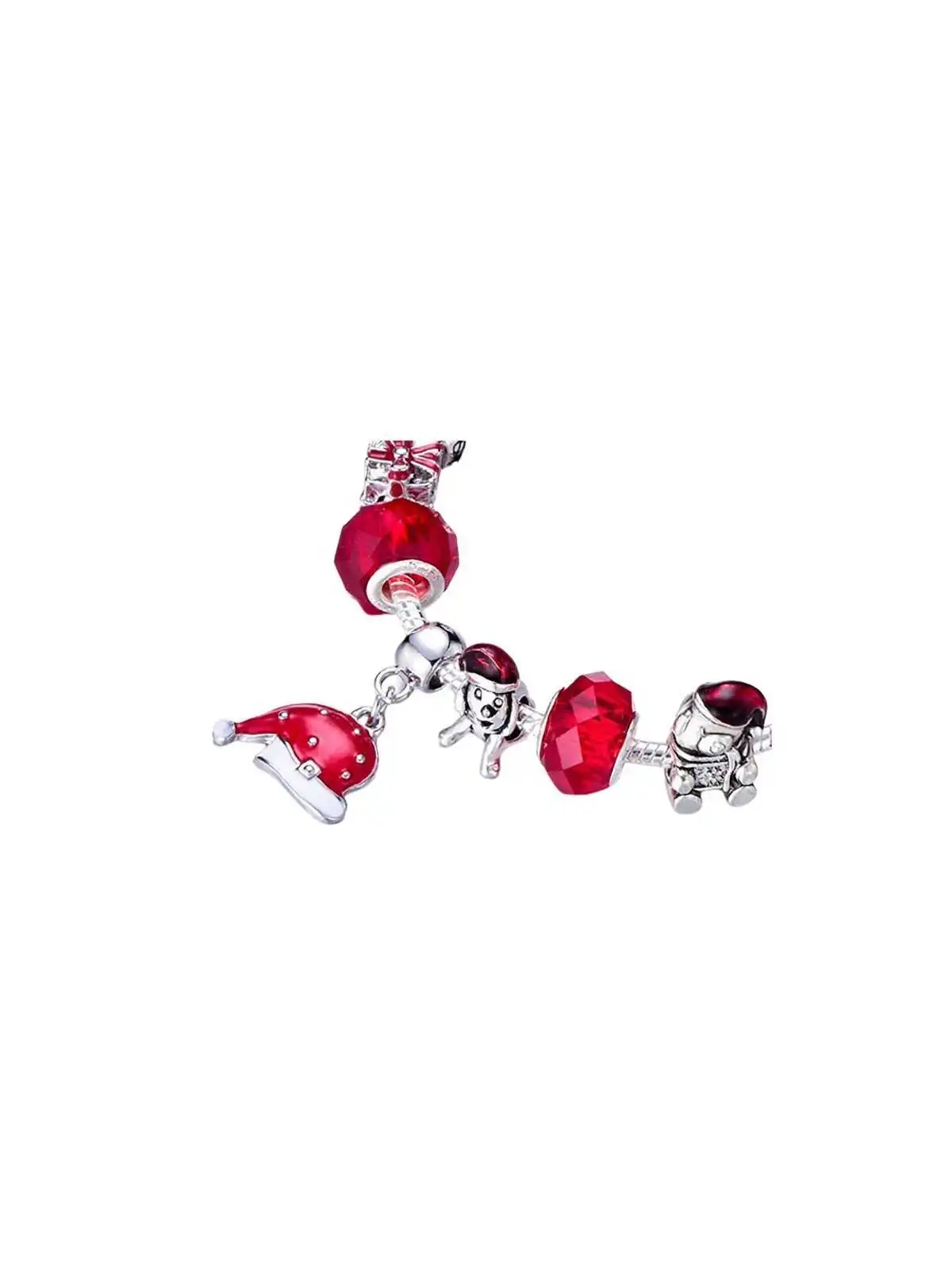 detalle Pulsera de charms gorrito de papa noel